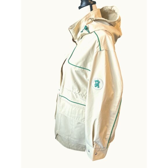 BE YOURSELF CARE BEAR CACHE Cache  Khaki Mid Length Trench Coat Hood Size Medium - Picture 6 of 14